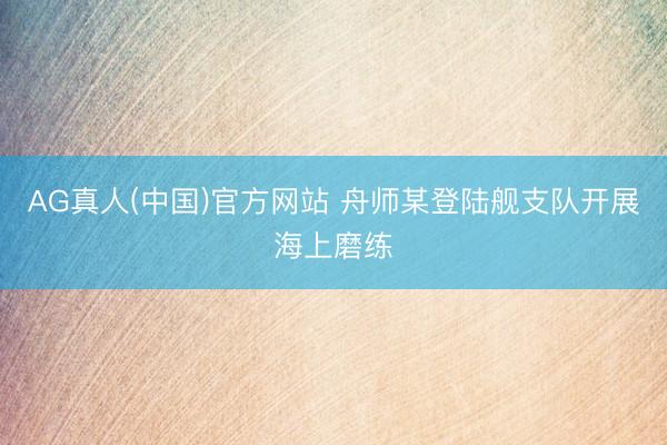 AG真人(中国)官方网站 舟师某登陆舰支队开展海上磨练