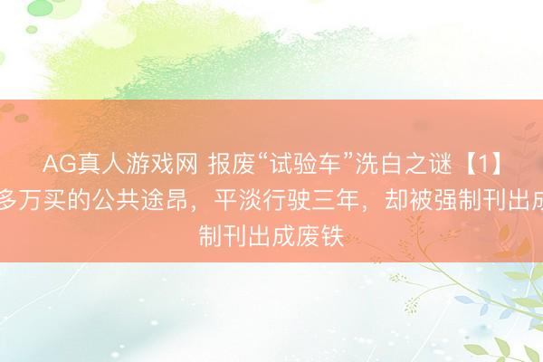 AG真人游戏网 报废“试验车”洗白之谜【1】：20多万买的公共途昂，平淡行驶三年，却被强制刊出成废铁