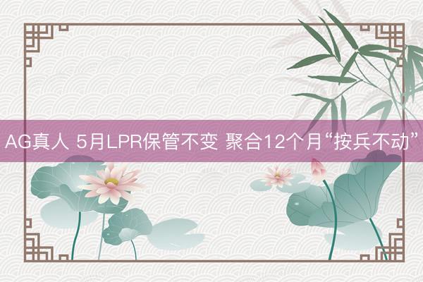 AG真人 5月LPR保管不变 聚合12个月“按兵不动”