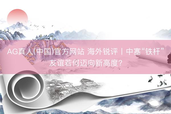 AG真人(中国)官方网站 海外锐评丨中塞“铁杆”友谊若何迈向新高度?